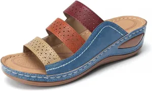 Sandals Women Thick Sole Soft Cushion Arch Support Breathable Leather Sandals Summer Home Outdoor Womens Sandals