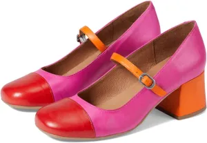 SHODENSE Women Rainbow Pumps Low Chunky Heel Mary Jane Shoes Square Cap Toe Ankle Strap Dress Pumps Two-Toned Mid Block Heel Mary Janes Lolita Shoes Multicolor Patchwork Office Wedding Party 4-11 M US
