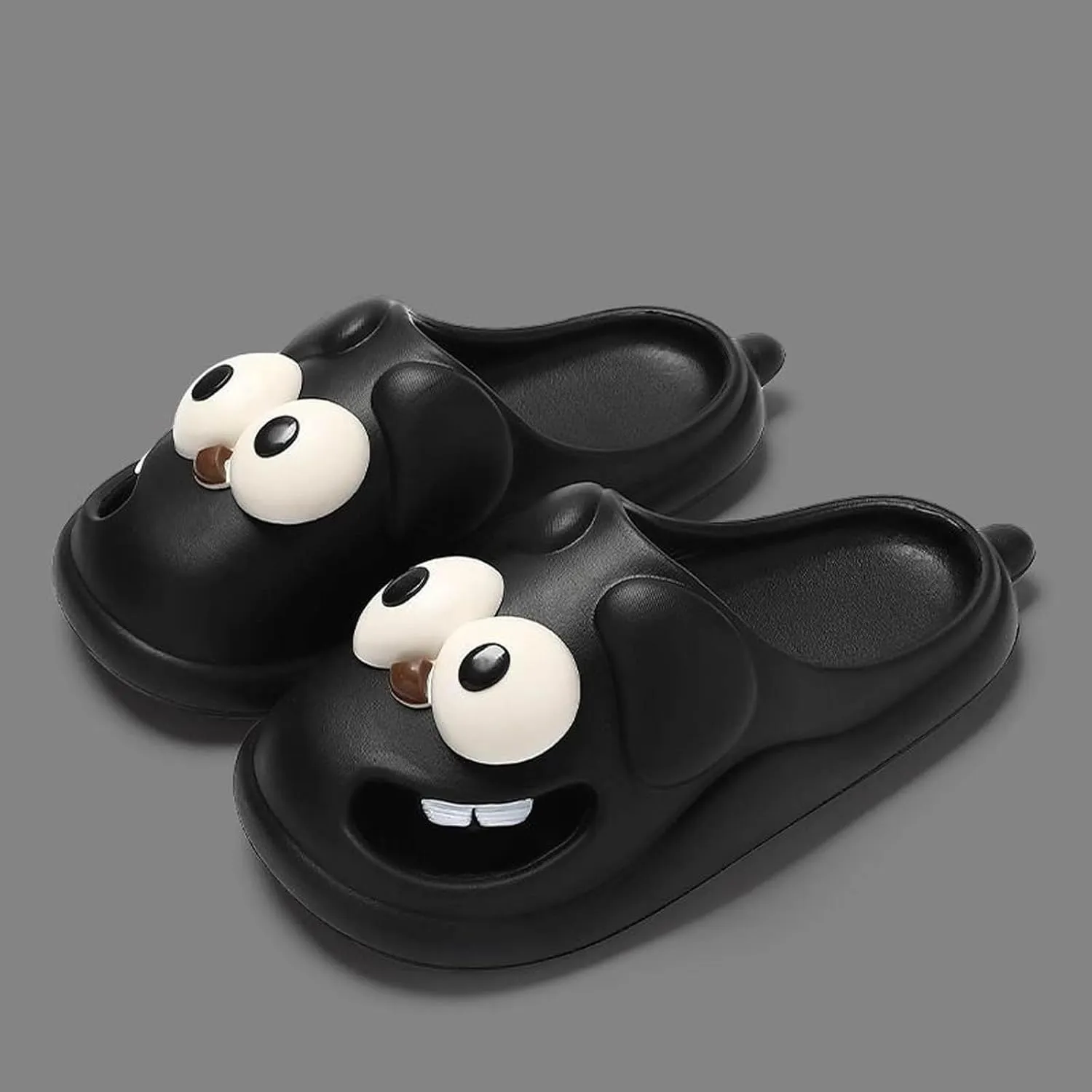 Shower Shoes for Women with Arch Support Big Eye Dog Slippers Fun Cartoon Package Head EVA Slippers Cute