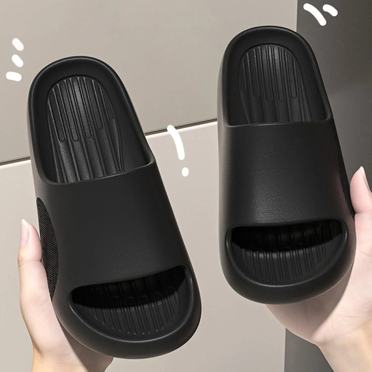 Shower Shoes for Women with Arch Support Flat Soled Open Toed Breathable Slippers Soft Soled Slippers