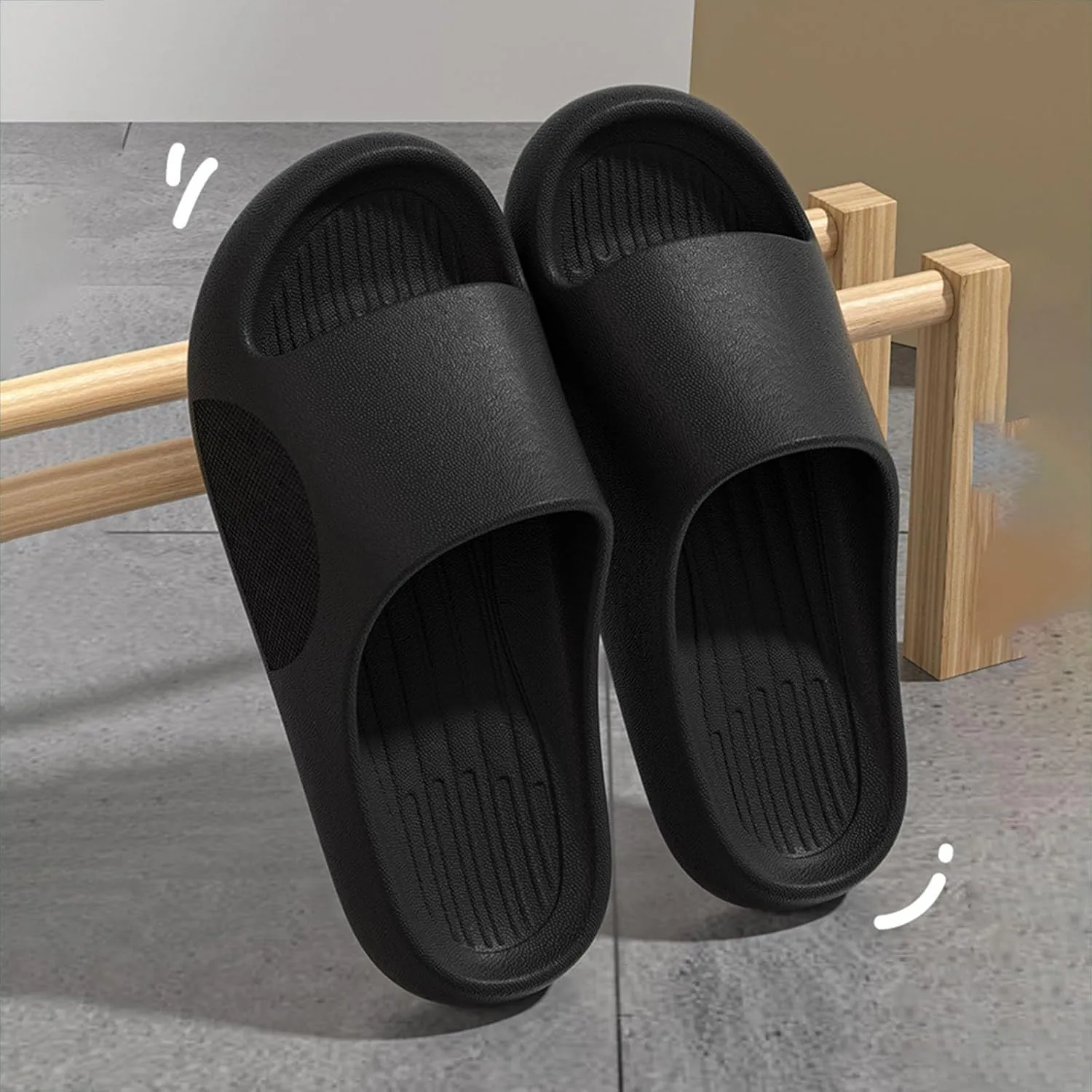 Shower Shoes for Women with Arch Support Flat Soled Open Toed Breathable Slippers Soft Soled Slippers