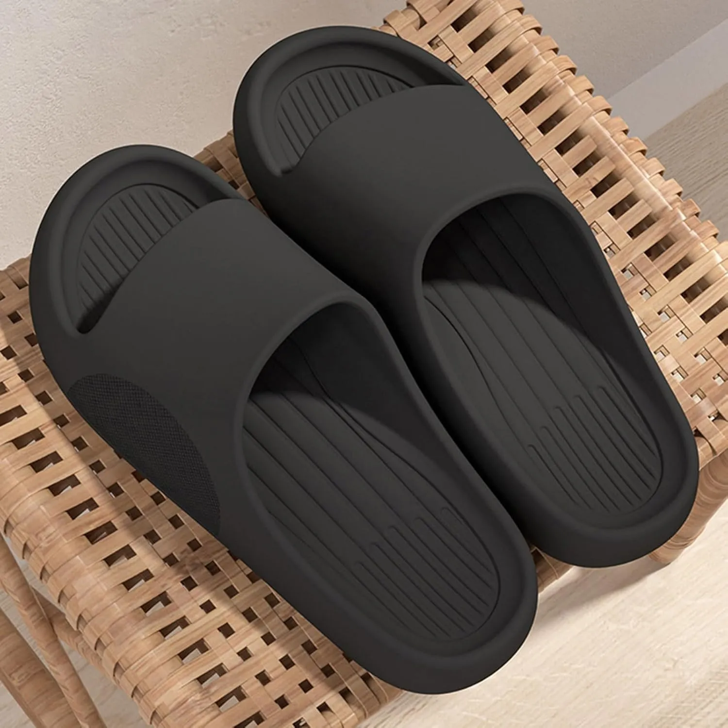 Shower Shoes for Women with Arch Support Flat Soled Open Toed Breathable Slippers Soft Soled Slippers