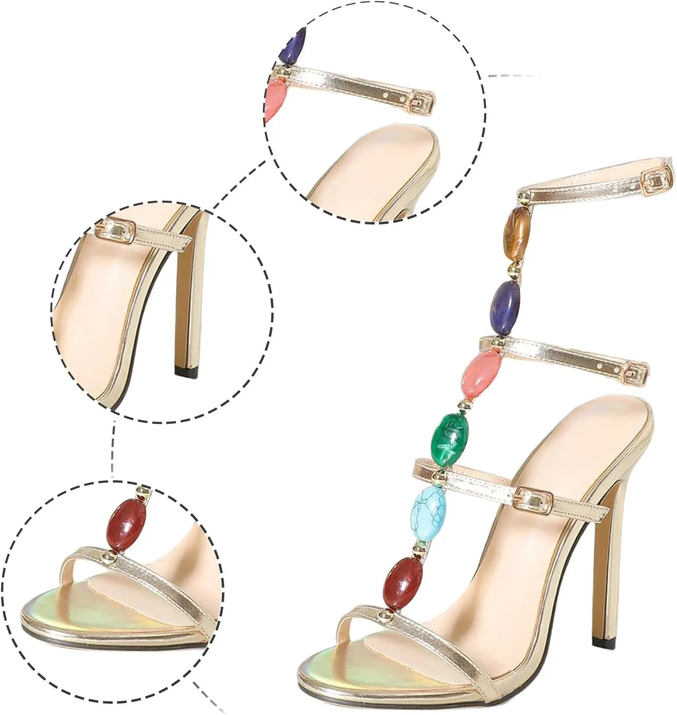 Strappy Kitten Heels Flip Flops Open Toe Heels Women's Sandals