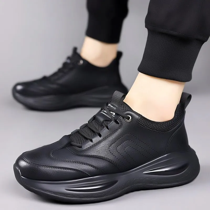 Stylish Men's Leather Oxford Dress Sneakers Wingtip Brogue Business Casual Shoes for Everyday Wear