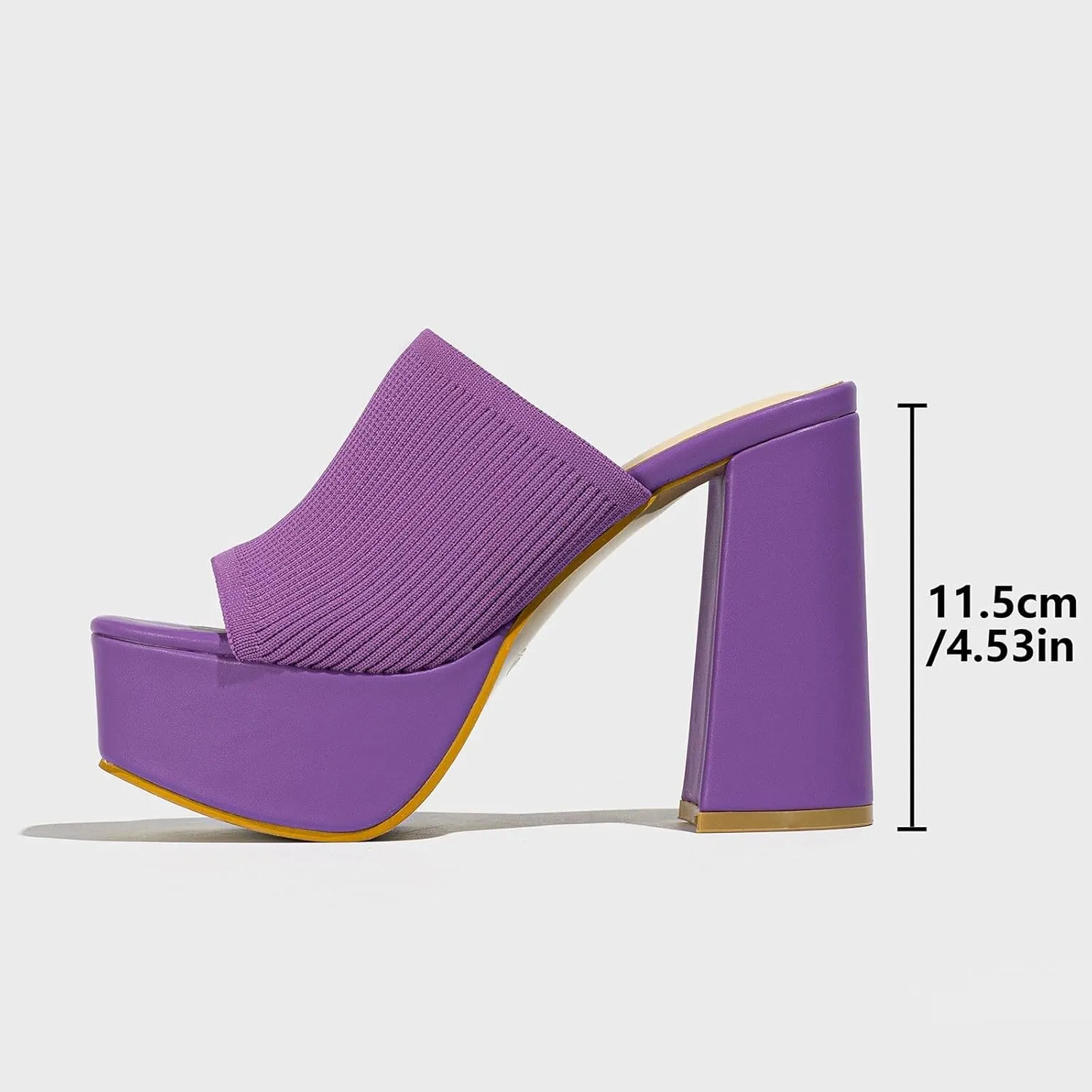 SuanlaTDS Womens Platform Chunky Heel Sandals Slip-on High Block Heels Mules Party Summer Beach Dress Shoes Square Open Toe Backless Slide Slippers 2025 Dressy Sexy Wedding Heeled Slides Sandal