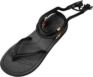Summer Couple Women's Fashion Outwear Rope Printed Herringbone Sandals Women Flat Sandals