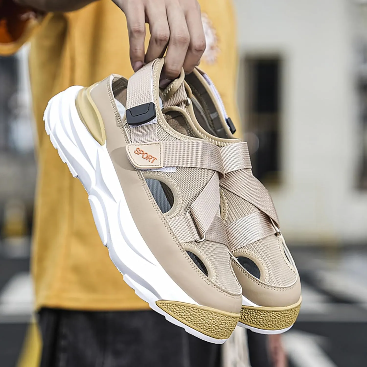 Summer Mesh Breathable Old Daddy Shoes Men 2025 New Lightweight Sports Casual Men's Shoes Foam Flip Flops
