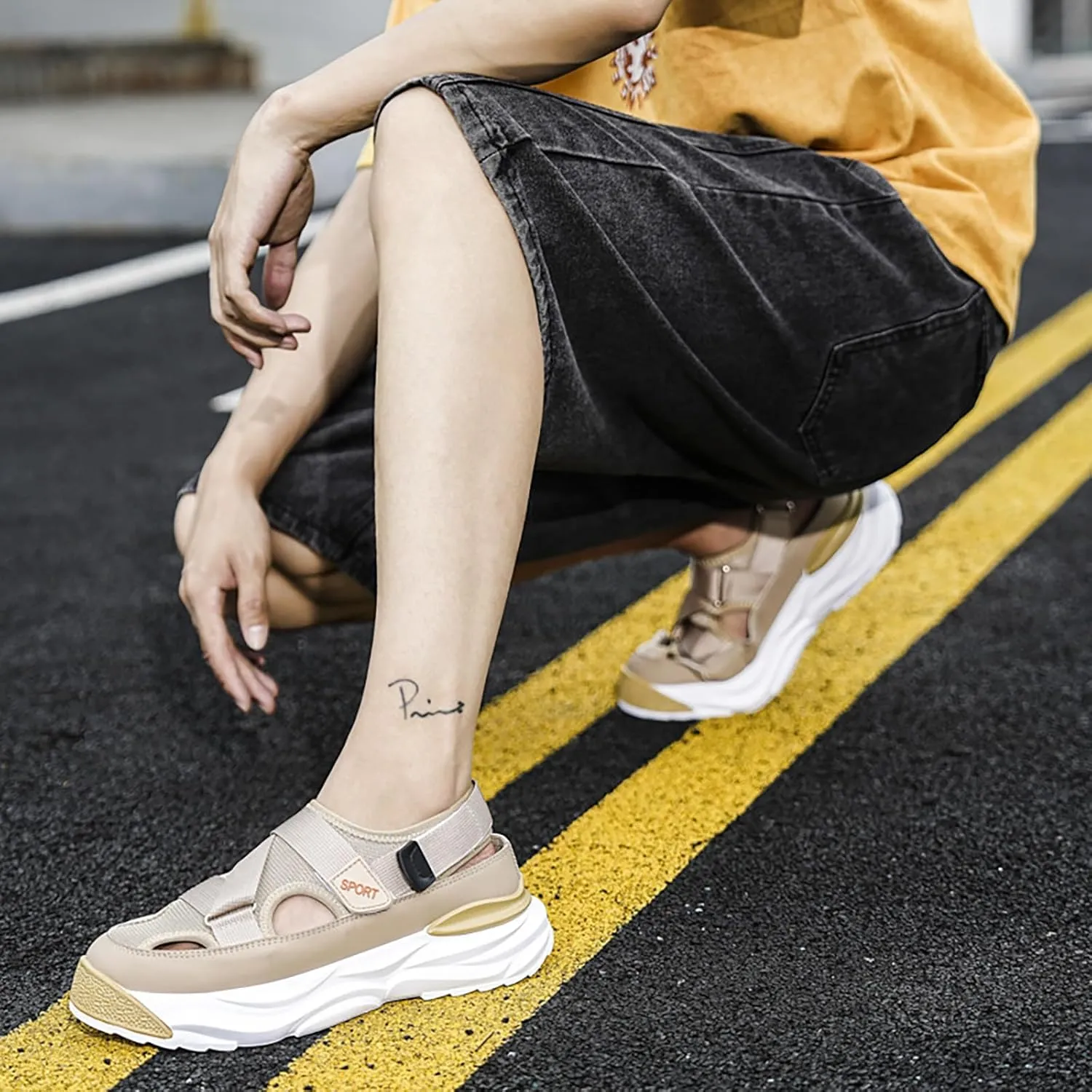 Summer Mesh Breathable Old Daddy Shoes Men 2025 New Lightweight Sports Casual Men's Shoes Foam Flip Flops