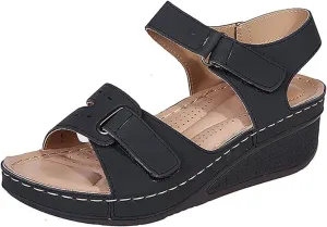 Summer Sandals for Women - Fashion Wedge Sandals with Ankle Strap Platform Sandal Open Toe Ankle Strap Casual Low Heel Slip on Open Toe Beach & Outdoor Sandal 2025