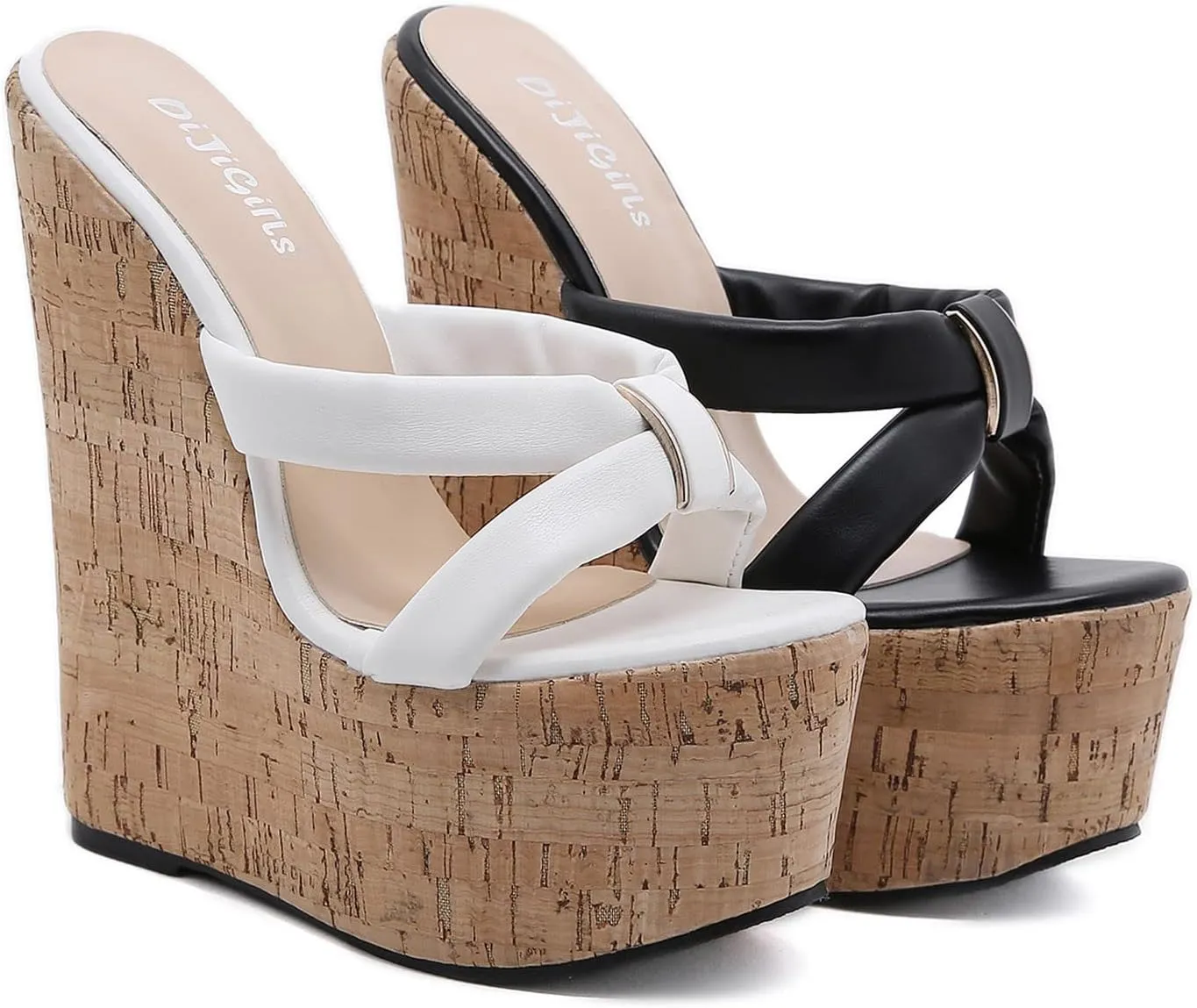 Summer Sandals for Women Simple And Versatile High Heeled Thick Soled Sandals Platform Slippers Wedges with Strap