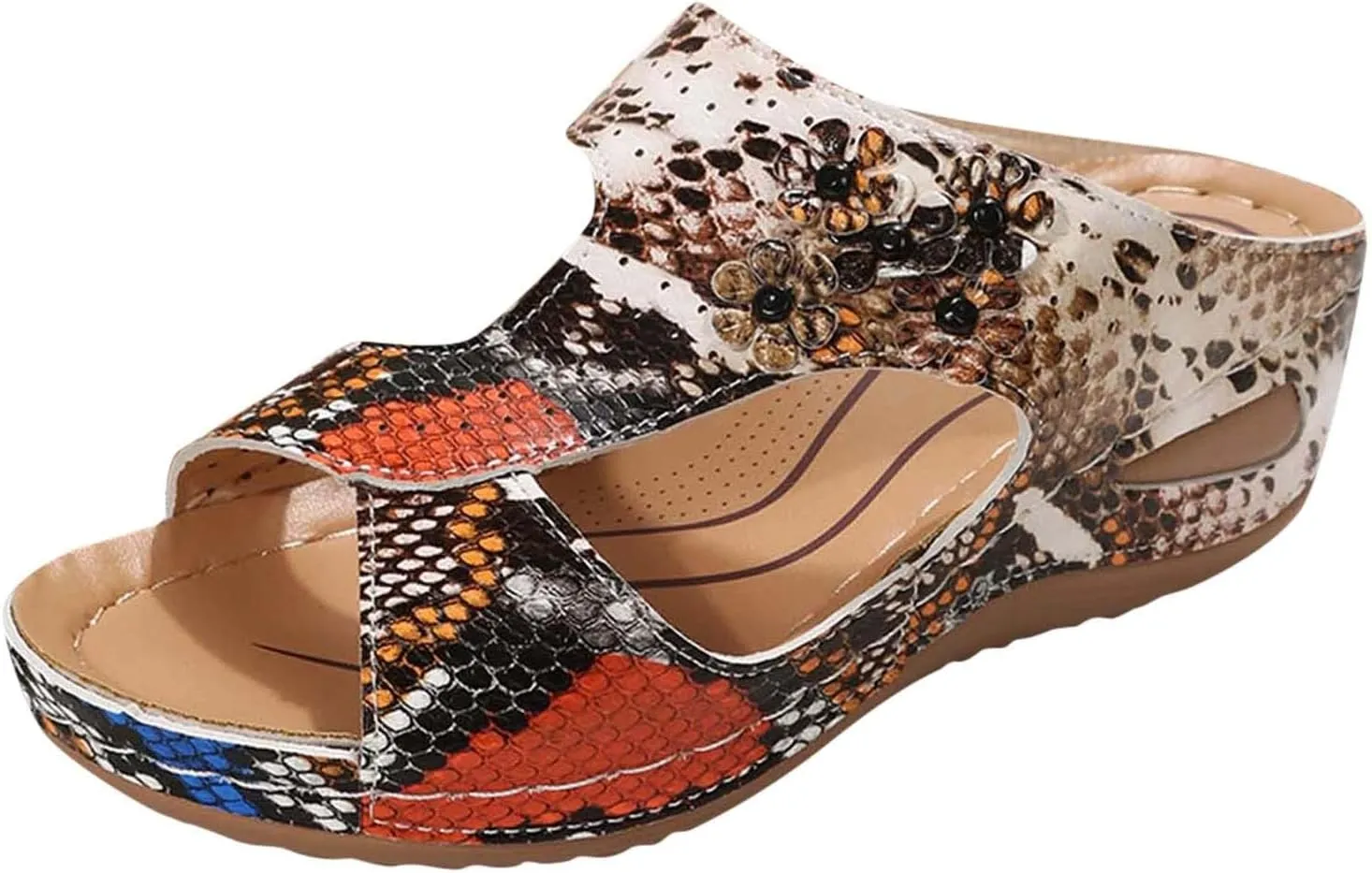 Wedge Sandals for Women 2025 Casual Orthopedic Sandals for Women Slip on Wide Width Shoes Fashion Trendy Summer Open Toe Sandal Summer Dressy Vacation Beach Shoes 2025