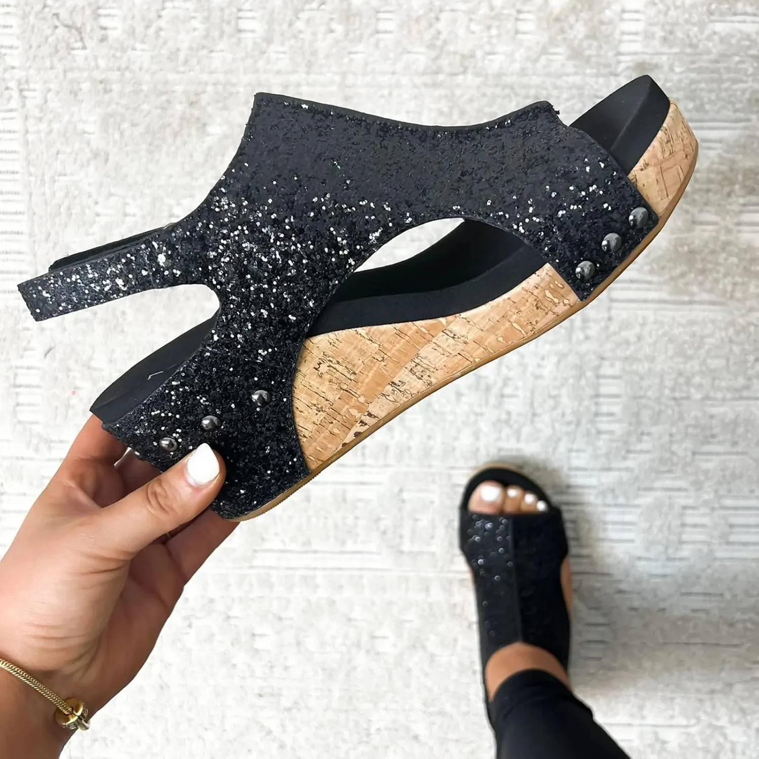 Wedge Sandals for Women 2025 Fashion Sandals with Buckle Ankle Strap for Dressy Summer Platform Sandal Open Toe Dressy Casual Boho Summer Beach Sandal 2025