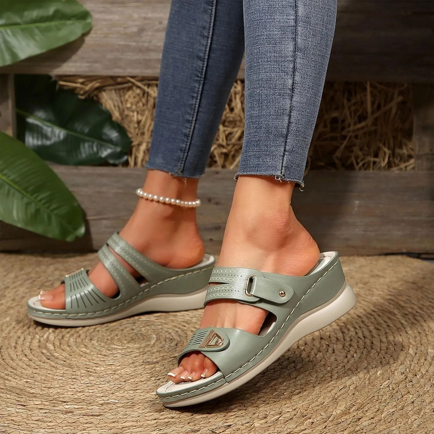 Wedge Sandals Women Dressy Comfortable Orthopedic Sandals Fashion Summer Slip on Slides Casual Walking Wedges 2025