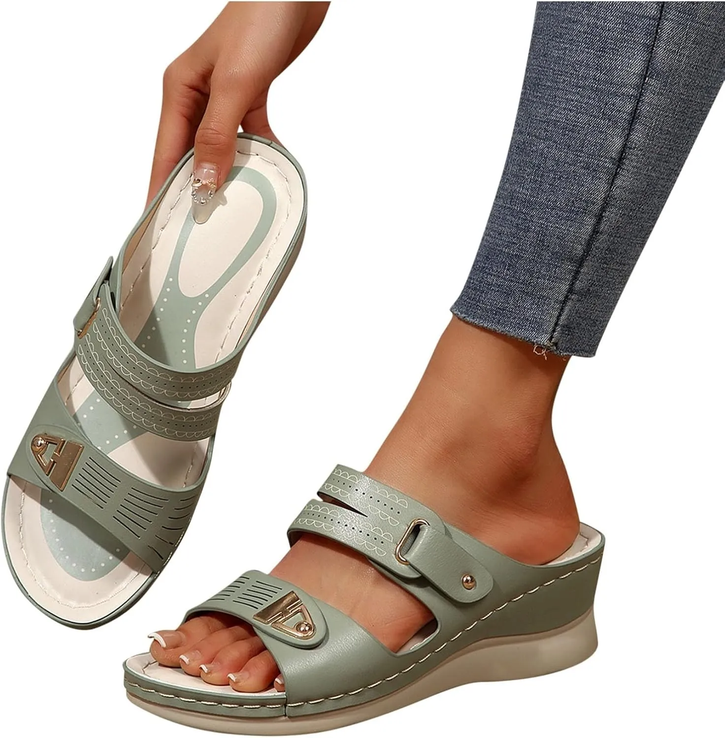 Wedge Sandals Women Dressy Comfortable Orthopedic Sandals Fashion Summer Slip on Slides Casual Walking Wedges 2025