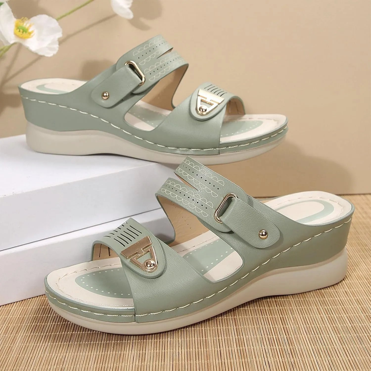 Wedge Sandals Women Dressy Comfortable Orthopedic Sandals Fashion Summer Slip on Slides Casual Walking Wedges 2025