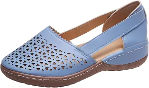 Women Orthopedic Wedge Sandals 2025 Closed Toe Slip On Walking Comfortable Cushion Shoes Yoga Mat Slides Sandals Hollow Design for Summer Beach Walking Shoes for Summer Outdoor Casual