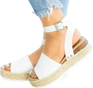 Women Sandals Ring Toe Leather Comfy Platform Slippers Shoes Summer Casual Beach Travel Sandals for Women