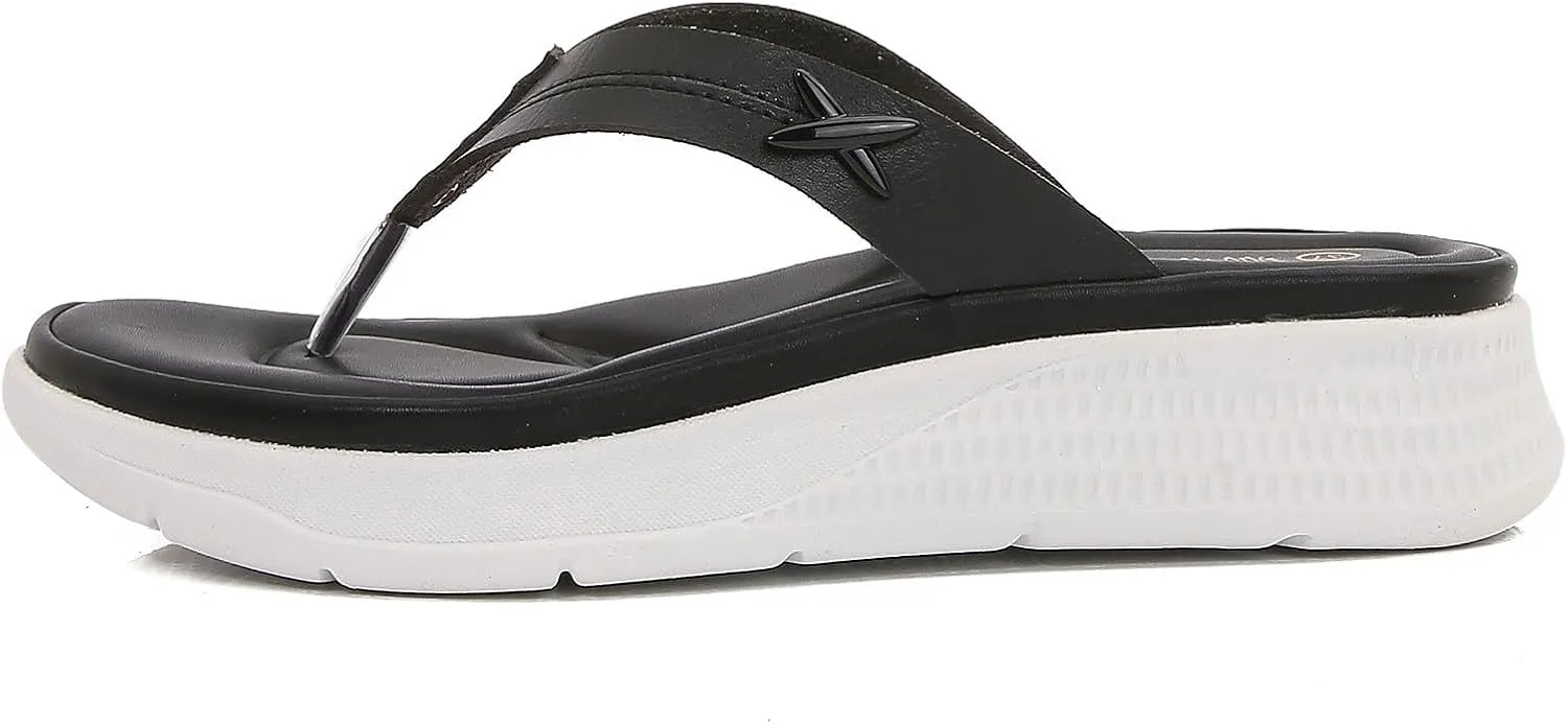 Women Shoes Comfortable Thick Sole Wedge Flip Flops Fashionable Outdoor Beach Flip Flop Sandals for Women Rubber