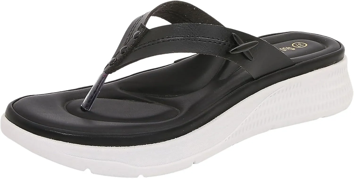 Women Shoes Comfortable Thick Sole Wedge Flip Flops Fashionable Outdoor Beach Flip Flop Sandals for Women Rubber