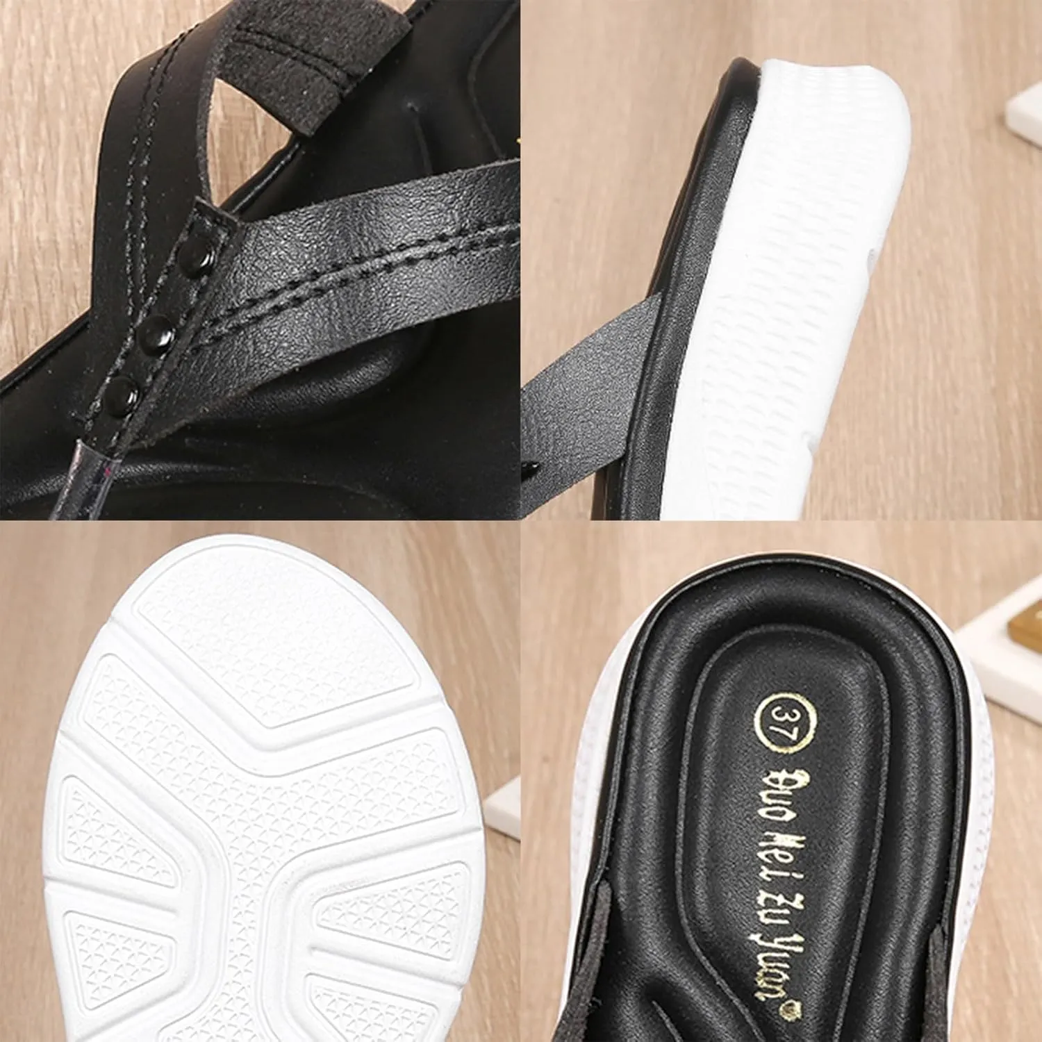 Women Shoes Comfortable Thick Sole Wedge Flip Flops Fashionable Outdoor Beach Flip Flop Sandals for Women Rubber