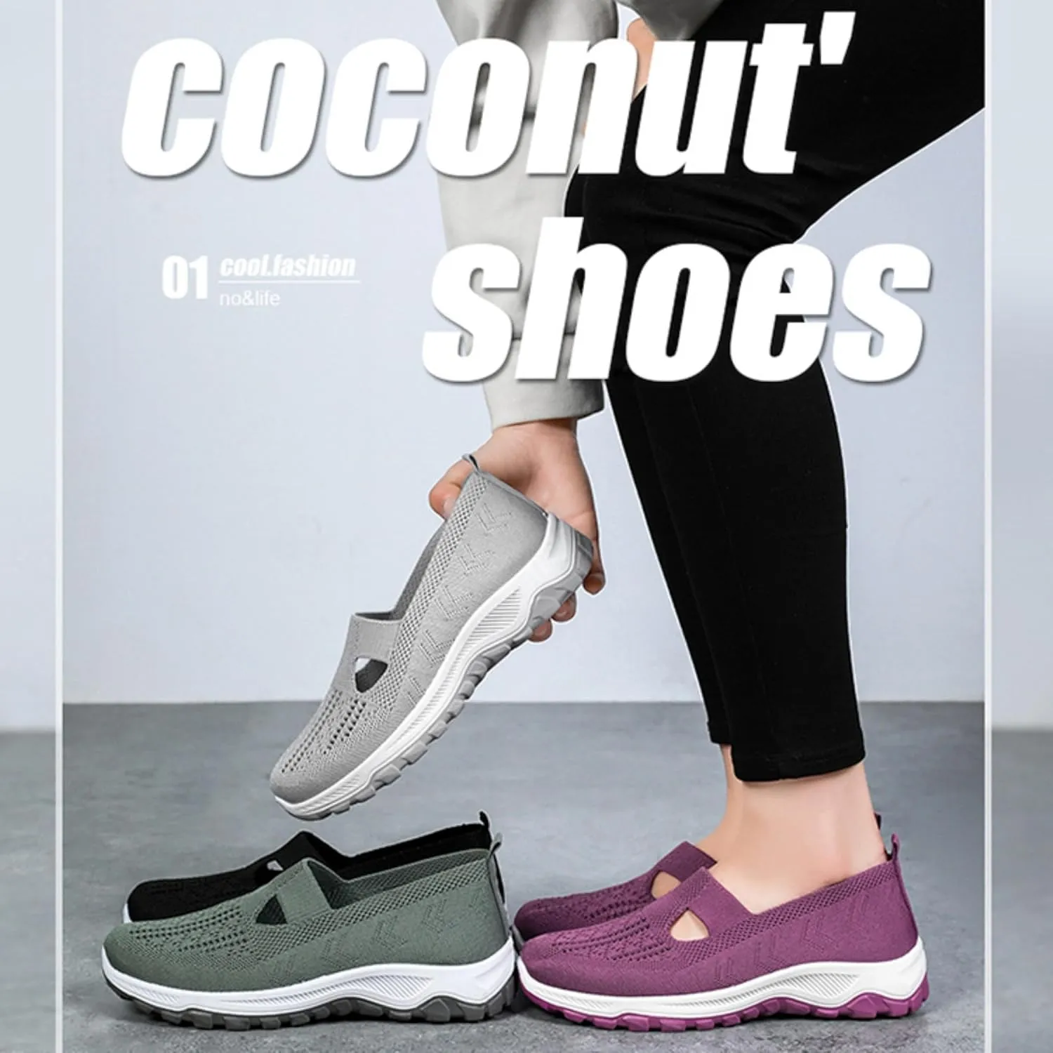 Women's Breathable Anti-Slip Casual Shoes – Lightweight Walking Shoes for Running, Walking, and Everyday Wear