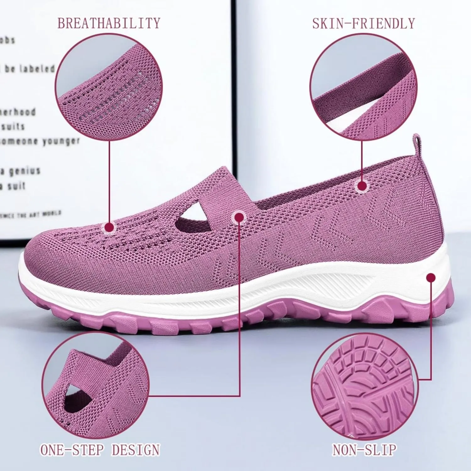 Women's Breathable Anti-Slip Casual Shoes – Lightweight Walking Shoes for Running, Walking, and Everyday Wear