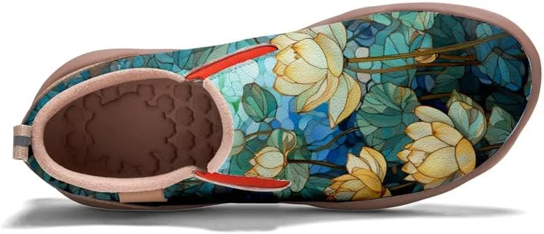 Women's Casual Loafers Slip On Microfiber Walking Travel Shoes Lightweight Comfort Fashion Sneaker Lotus Chinese Style