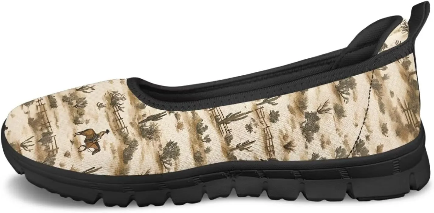 Women's Casual Shoes Floral Stylish Everyday Loafers Breathable Non Slip Work Shoes for Indoor Outdoor Size 6-11 Black Sole