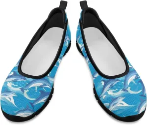 Women's Casual Shoes Floral Stylish Everyday Loafers Breathable Non Slip Work Shoes for Indoor Outdoor Size 6-11 Black Sole