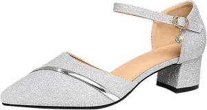 Womens Chunky Heel Sandals Open Toe Ankle Strap Strappy Heels Comfortable Wedding Party Shoes