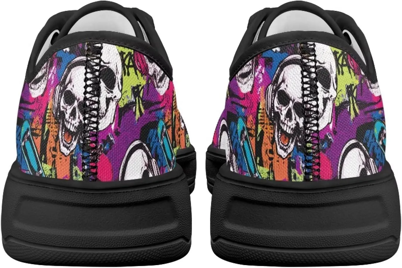 Womens Classic Canvas Casual Shoes Breathable Soft Everyday Versatile Canvas Sneakers for Work Travel Size 6-13.5 Black Sole