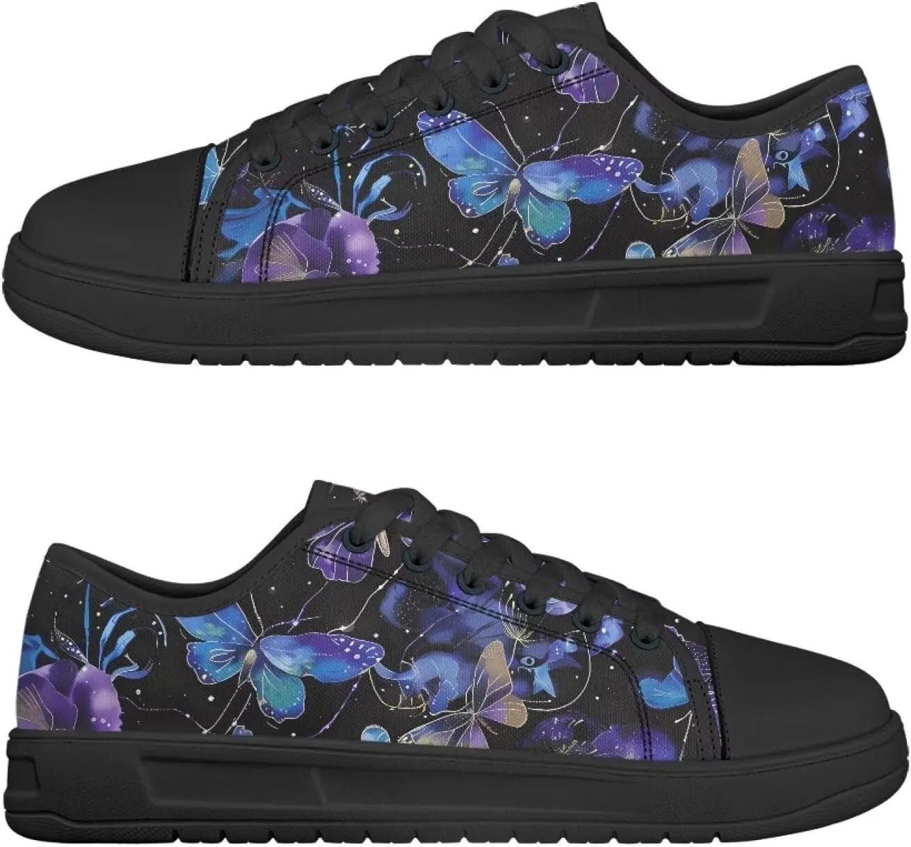 Womens Classic Canvas Casual Shoes Breathable Soft Everyday Versatile Canvas Sneakers for Work Travel Size 6-13.5 Black Sole