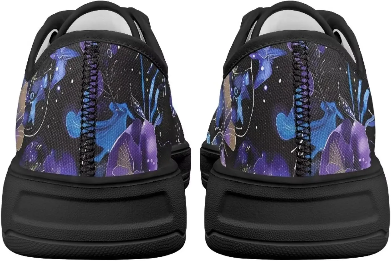 Womens Classic Canvas Casual Shoes Breathable Soft Everyday Versatile Canvas Sneakers for Work Travel Size 6-13.5 Black Sole