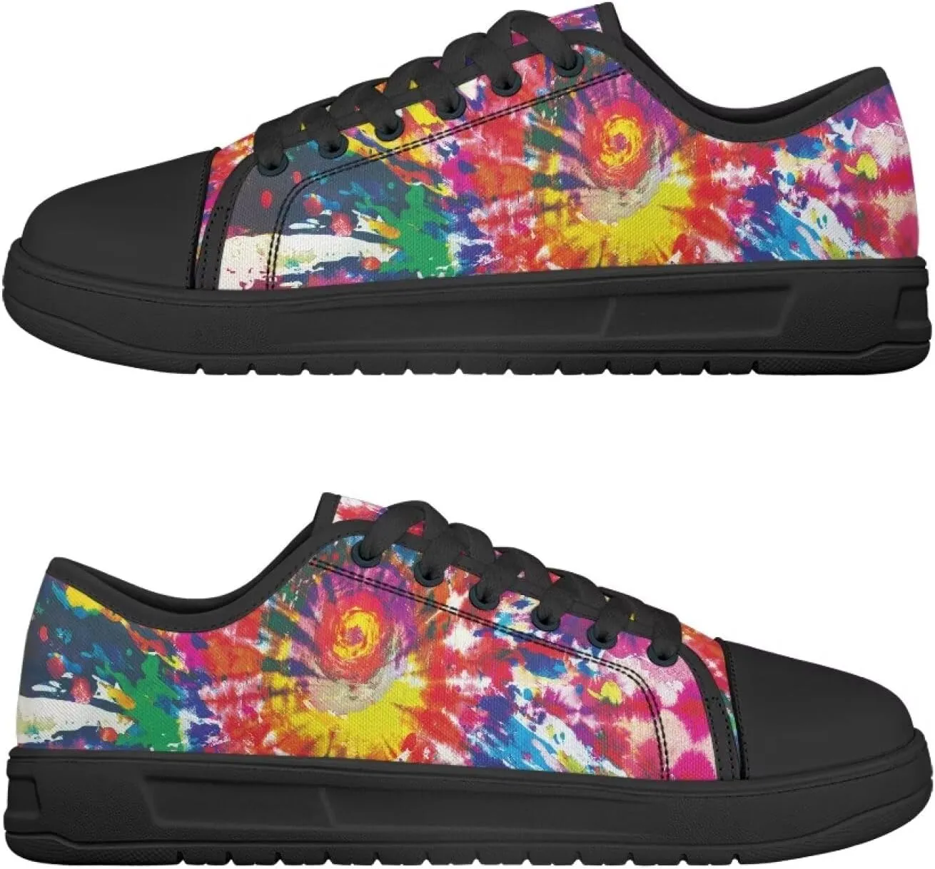 Womens Classic Canvas Casual Shoes Breathable Soft Everyday Versatile Canvas Sneakers for Work Travel Size 6-13.5 Black Sole