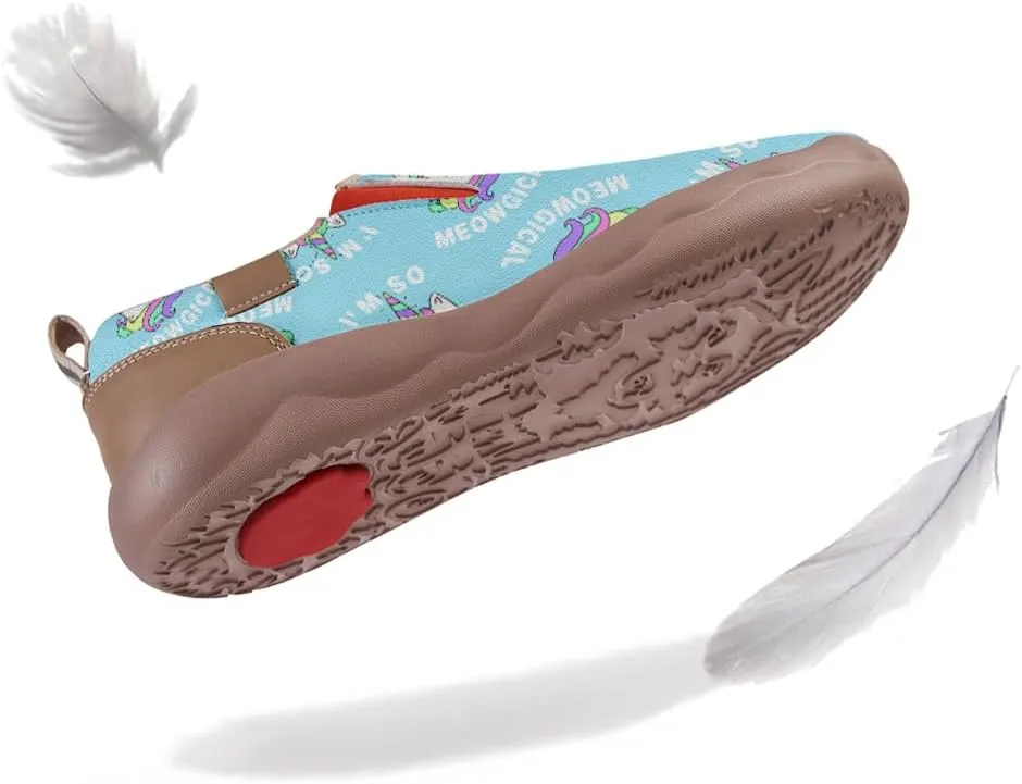 Women's Flat Shoes Art Painted Travel Shoes Slip On Casual Leather Loafers Lightweight Comfort Fashion Sneaker