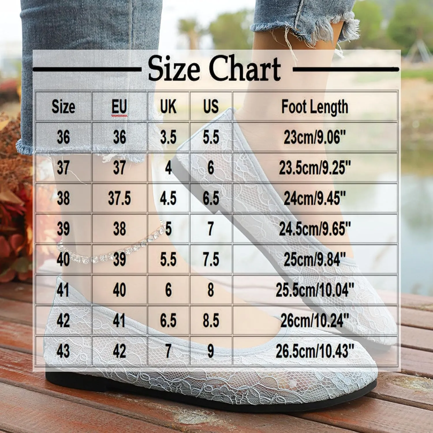 Womens Flats Cut Out Round Toe Slip On Floral Ballet Flat Comfortable Breathable Lace Flats Dressy Daily Walking Shoes