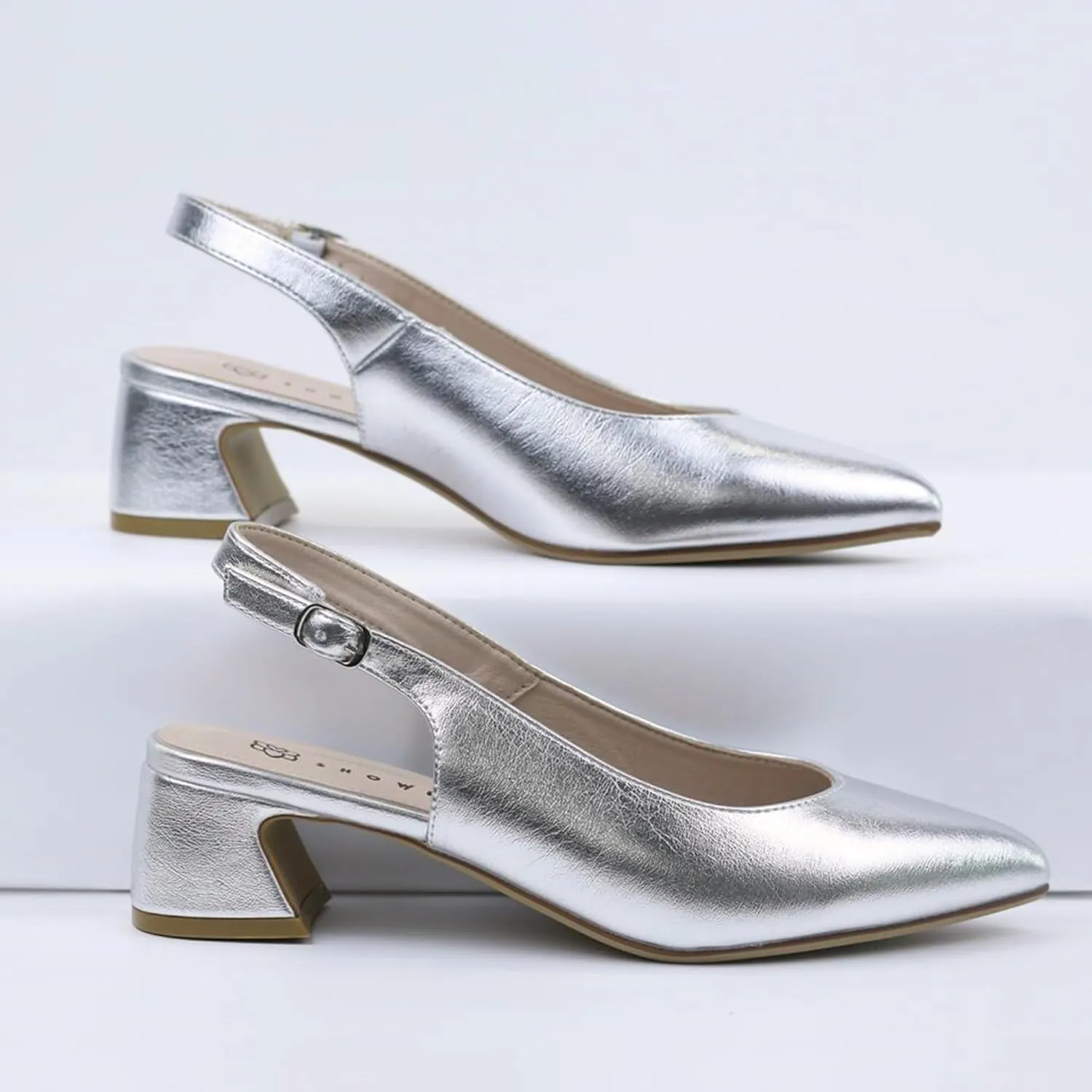 Women's High Heels Pointed Sling Low Heels Dress Bride Wedding