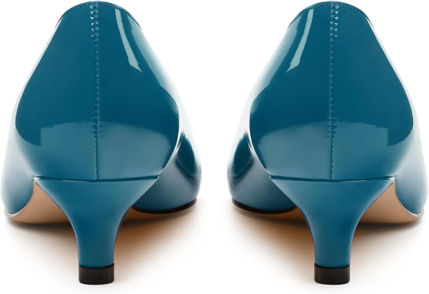 Women's Low Kitten Heels Closed Toe Pumps Pointed Toe for Women Heart Shape Metal Low Heel Shoes for Dress Work Bridal Wedding