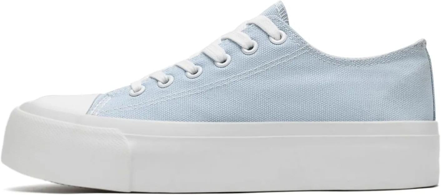 Womens Mens Platform Canvas Sneakers Unisex Classic Casual Shoes Tennis Comfortable Fashion Sneakers Lace-Up