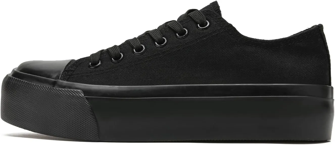 Womens Mens Platform Canvas Sneakers Unisex Classic Casual Shoes Tennis Comfortable Fashion Sneakers Lace-Up