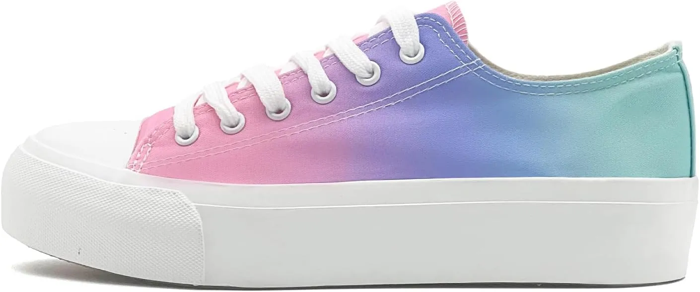 Womens Mens Platform Canvas Sneakers Unisex Classic Casual Shoes Tennis Comfortable Fashion Sneakers Lace-Up