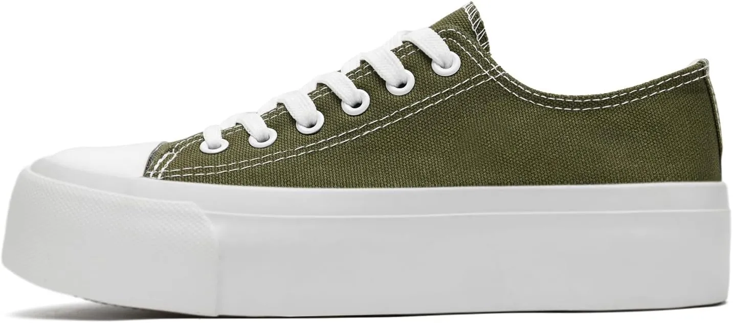 Womens Mens Platform Canvas Sneakers Unisex Classic Casual Shoes Tennis Comfortable Fashion Sneakers Lace-Up
