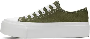 Womens Mens Platform Canvas Sneakers Unisex Classic Casual Shoes Tennis Comfortable Fashion Sneakers Lace-Up