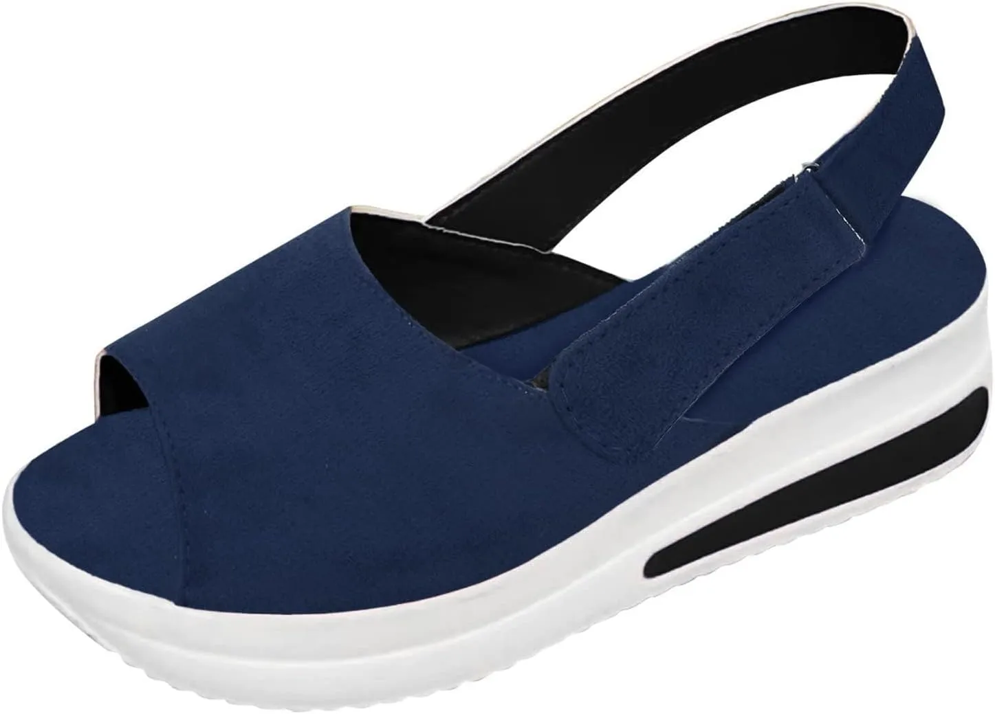 Women's Platform Sandals 2024 Comfy Ladies Casual Wedge Sandal Peep Toe Summer Beach Buckle Strap Travel Shoes