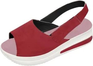 Women's Platform Sandals 2024 Comfy Ladies Casual Wedge Sandal Peep Toe Summer Beach Buckle Strap Travel Shoes