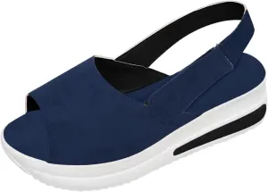 Women's Platform Sandals 2024 Comfy Ladies Casual Wedge Sandal Peep Toe Summer Beach Buckle Strap Travel Shoes