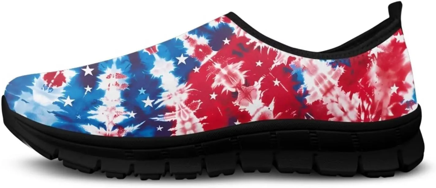 Women's Printed Travel Shoes Slip On Casual Loafers Lightweight Comfort Fashion Sneaker Low-Cut Casual Shoes Black