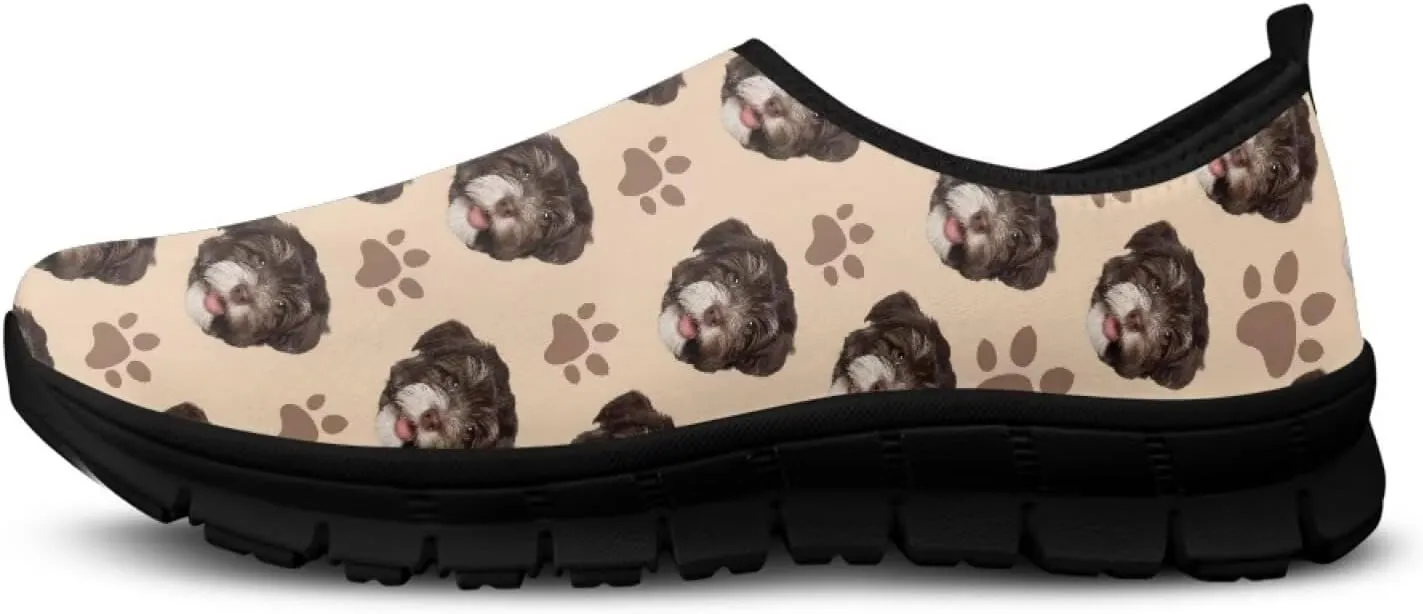 Women's Printed Travel Shoes Slip On Casual Loafers Lightweight Comfort Fashion Sneaker Low-Cut Casual Shoes Black