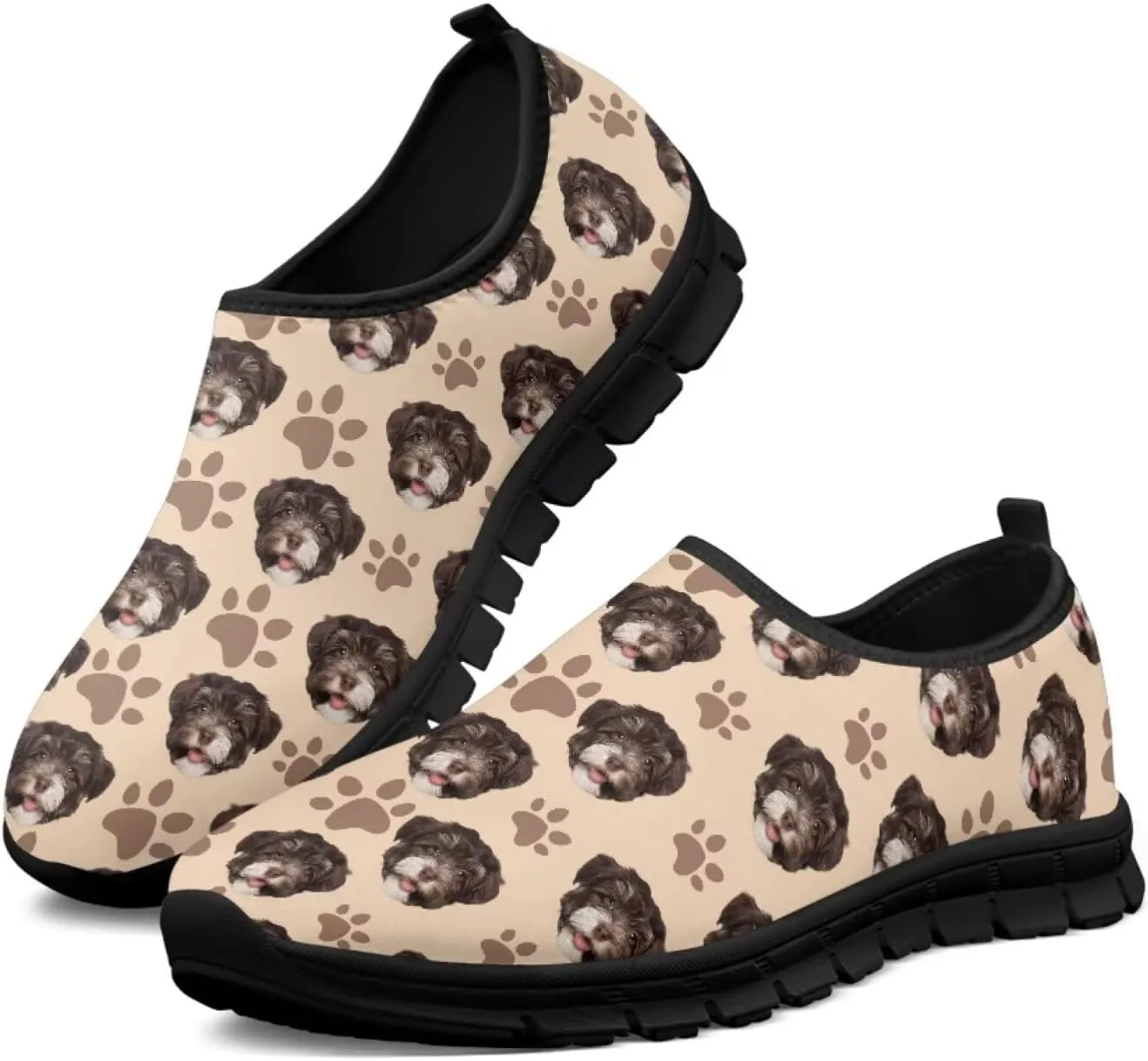 Women's Printed Travel Shoes Slip On Casual Loafers Lightweight Comfort Fashion Sneaker Low-Cut Casual Shoes Black