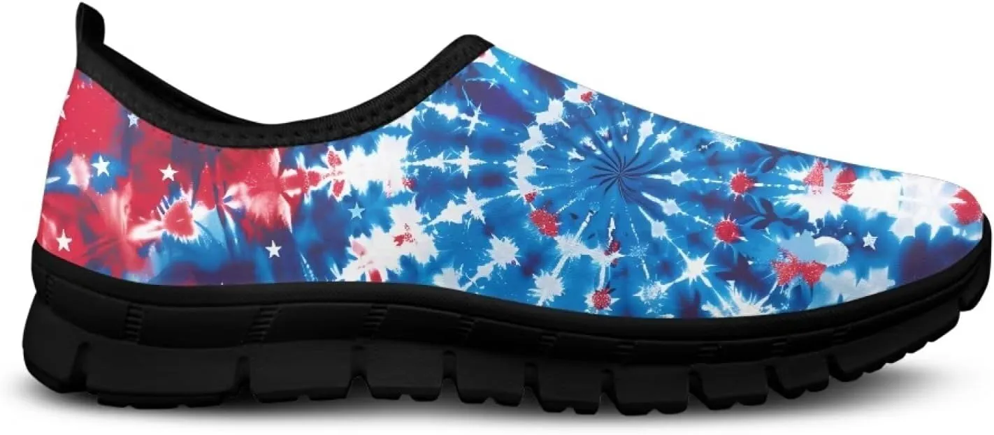 Women's Printed Travel Shoes Slip On Casual Loafers Lightweight Comfort Fashion Sneaker Low-Cut Casual Shoes Black